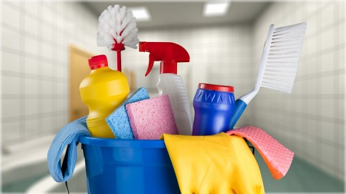 Commercial cleaning team working in an NW2 office reception area