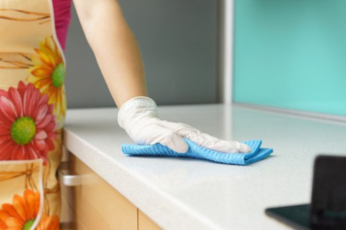 Professional carpet cleaning team preparing equipment for a domestic job