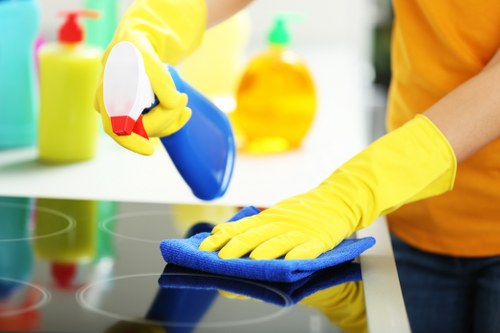 Inspection of a cleaned carpet after a reported issue